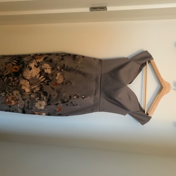 Floral Bardot Midi Pencil Dress - Picture 4 of 5